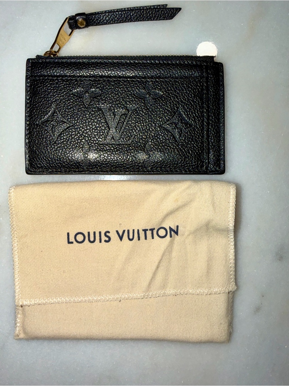 Louis Vuitton Black Monogram Empreinte Leather Zippy Card Holder Wallet